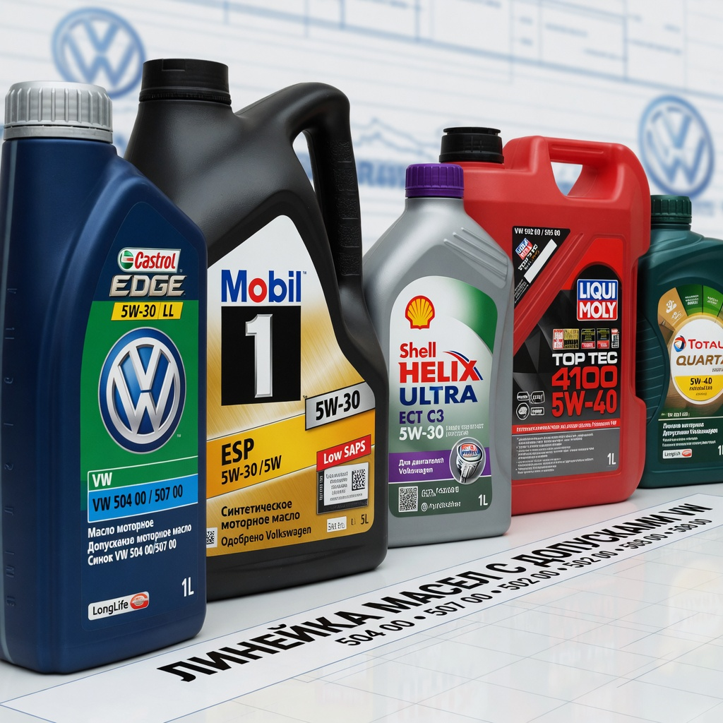 Линейка масел с допусками VW
