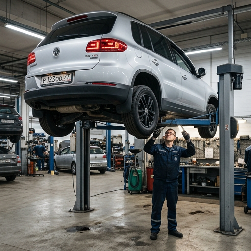 VW Tiguan на подъёмнике